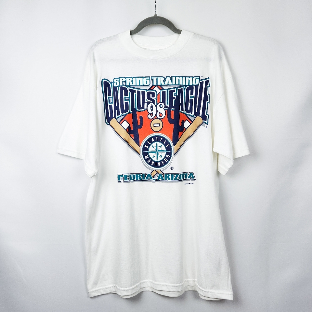 Vintage Seattle Mariners Spring Training 1998 white XL tshirt, MLB deadstock NWT